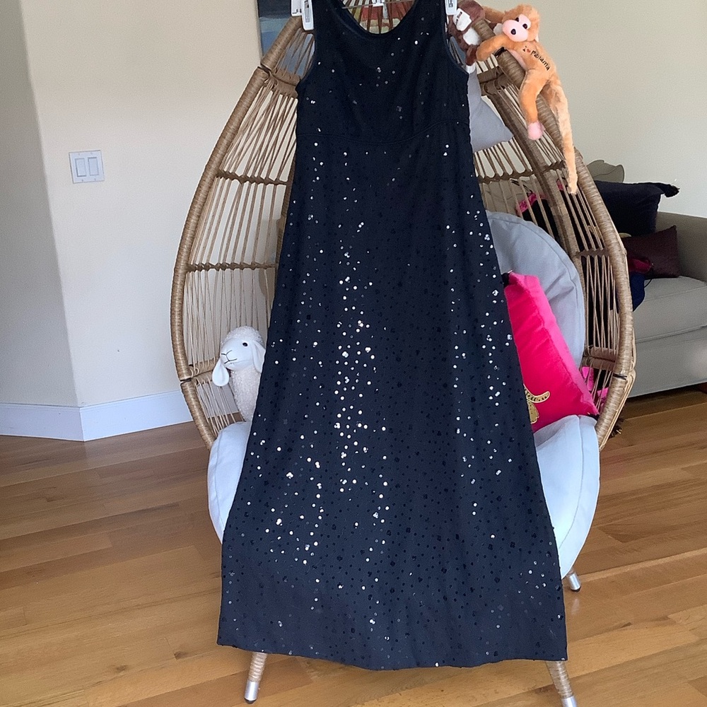 Liz Claiborne Black Dress with Shimmering Accents